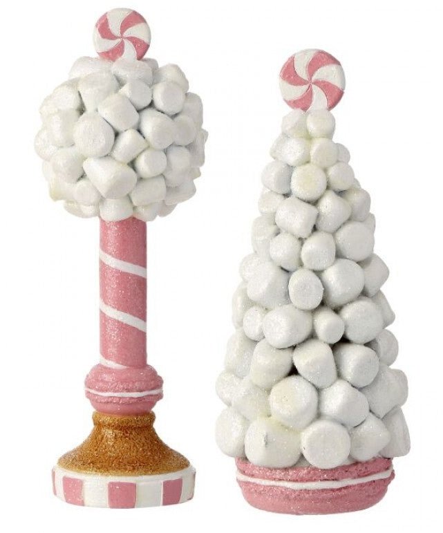 Resin marshmallows tree and topiary - set of 2 - Greenery MarketHome decorMTX73333pkmu /Setof2