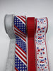 Royal blue and red firecracker Patriotic bow bundle x 4 ribbons - Greenery MarketWired ribbonFirecrackerx4