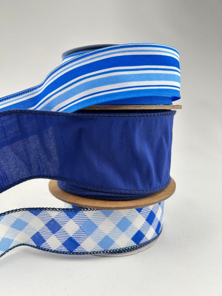 Royal Blue Bow Bundle x 3 wired ribbons - Greenery MarketWired ribbonRoyalBx3