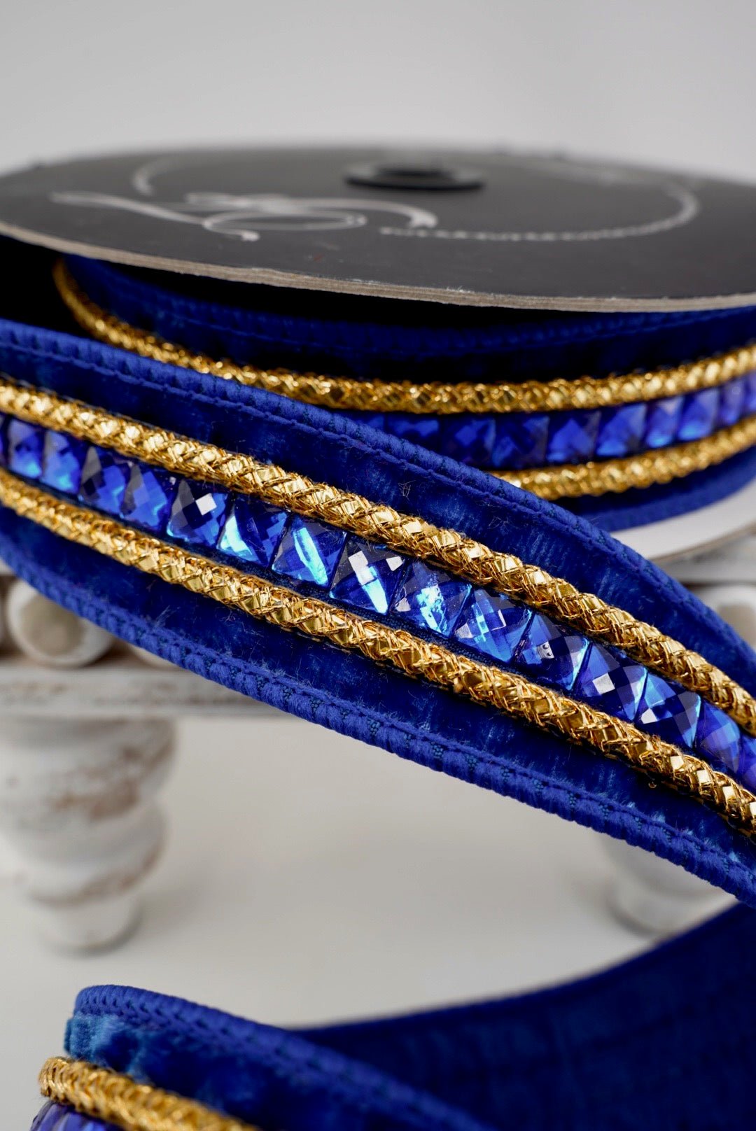 Royal Blue Gemstones Farrisilk Wired Ribbon - 1.5" - Greenery MarketRG250-26