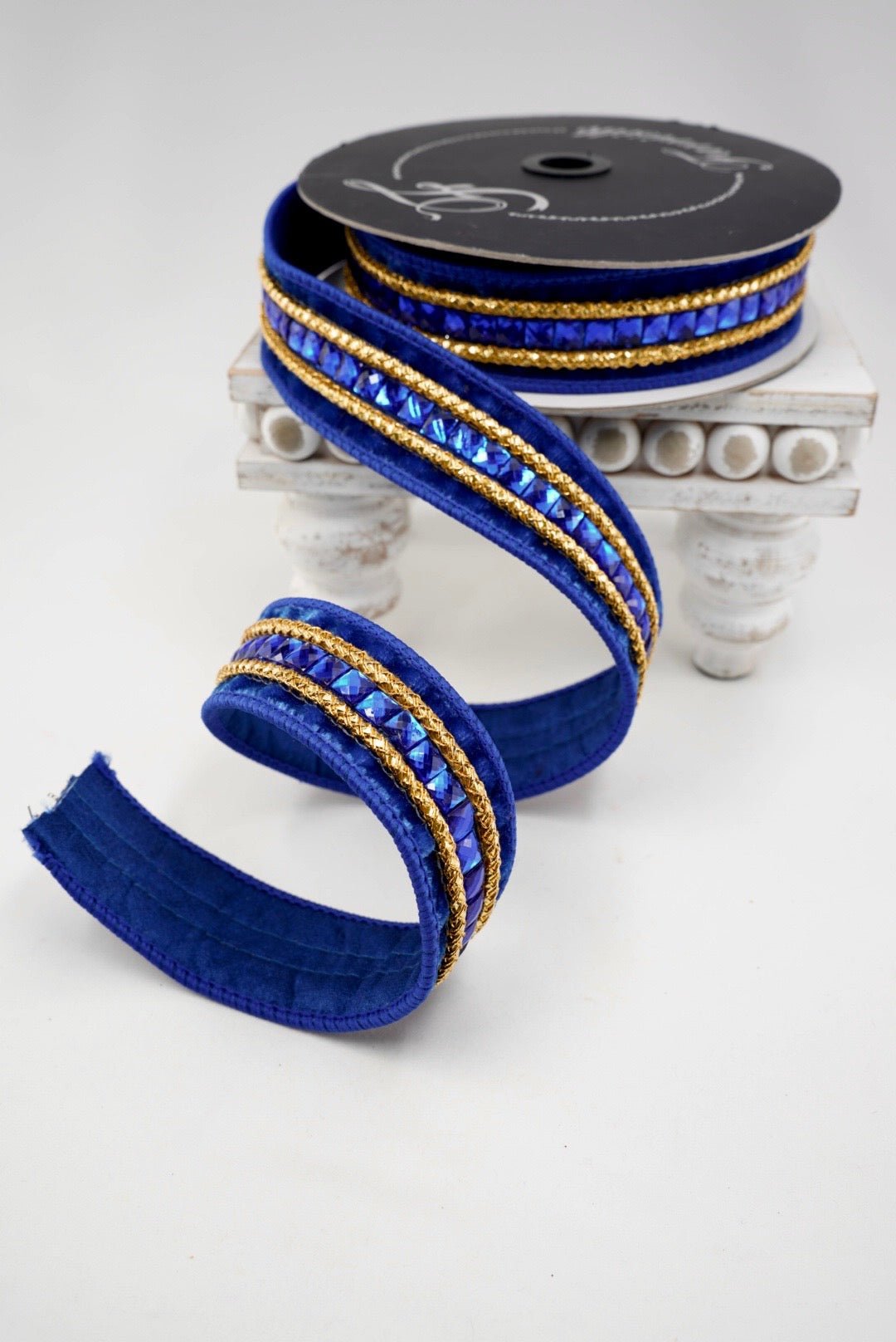 Royal Blue Gemstones Farrisilk Wired Ribbon - 1.5" - Greenery MarketRG250-26