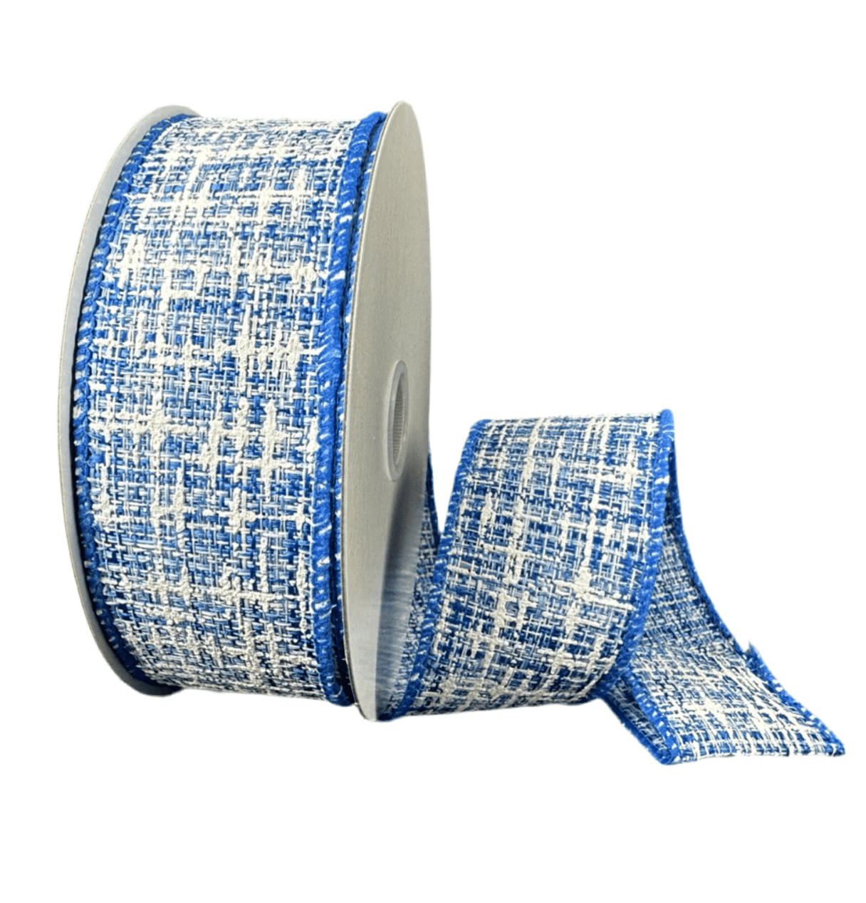 Royal Blue Tweed Wired Ribbon, 1.5” - Greenery Market