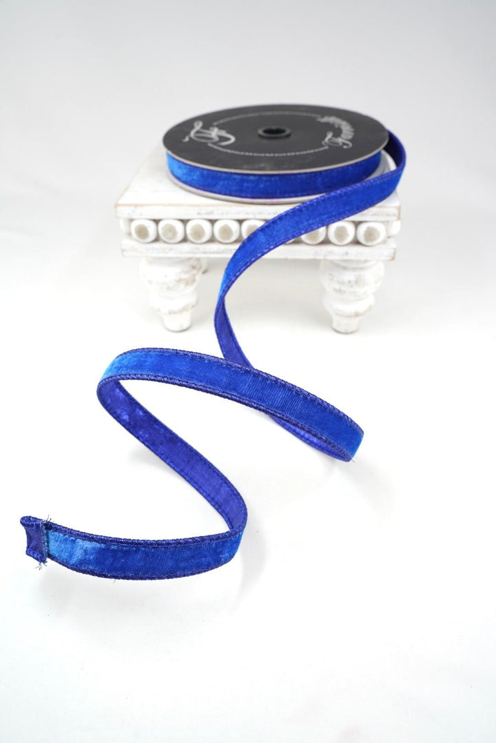 Royal Blue Velvet Luster Farrisilk Wired Ribbon - .75" - Greenery MarketRibbons & TrimRV000-26