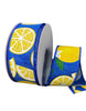 Royal blue with Lemons wired ribbon 1.5” - Greenery MarketWired ribbon41237-09-25