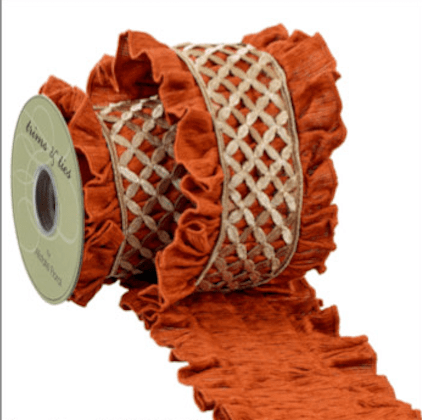 Rust & Gold Laser Cut Trim Ribbon - 6" - Greenery MarketRW9615-RU/GO