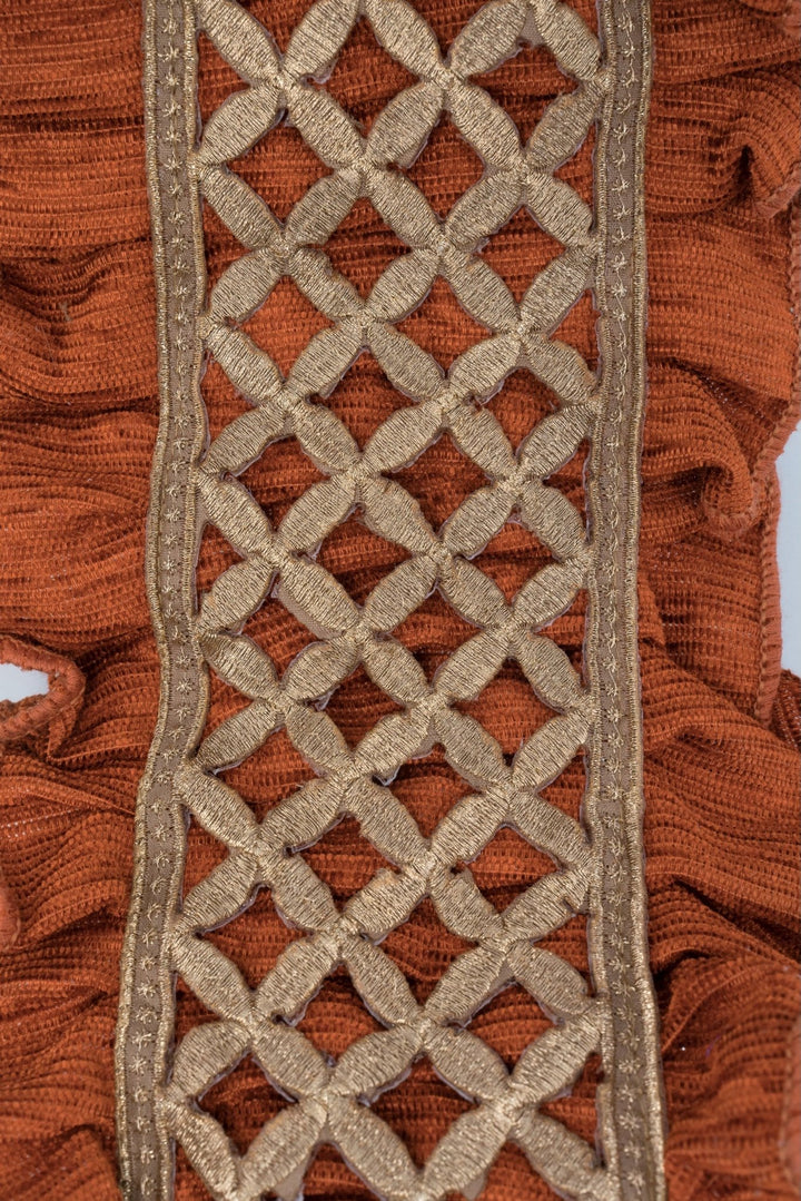 Rust & Gold Laser Cut Trim Ribbon - 6" - Greenery MarketRW9615-RU/GO