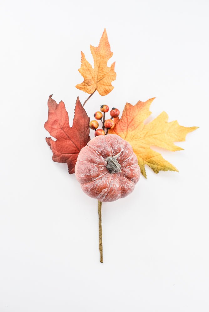 Rust Pumpkin maple leaves pick - Greenery Marketgreenery82239