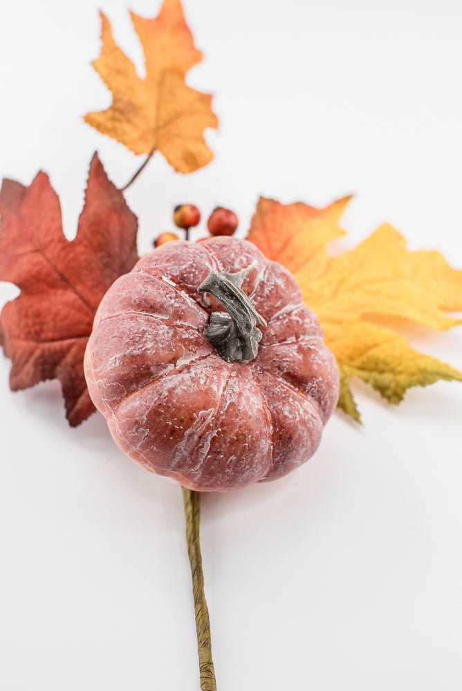 Rust Pumpkin maple leaves pick - Greenery Marketgreenery82239