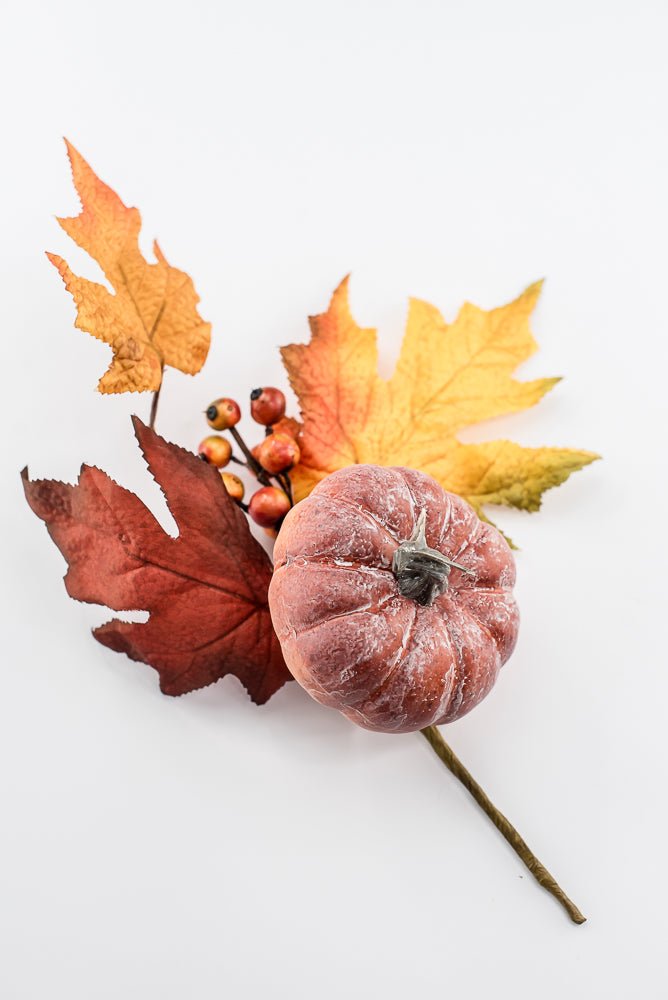 Rust Pumpkin maple leaves pick - Greenery Marketgreenery82239