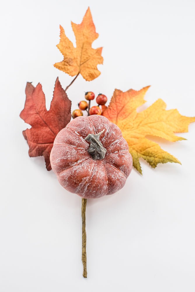 Rust Pumpkin maple leaves pick - Greenery Marketgreenery82239