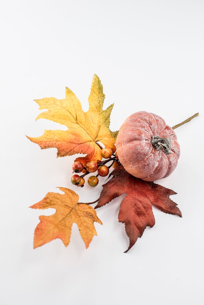 Rust Pumpkin maple leaves pick - Greenery Marketgreenery82239