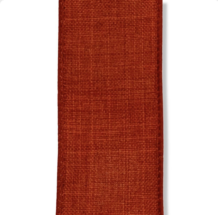 Rust solid poly linen ribbon 1.5” - Greenery MarketWired ribbonx314809 - 31
