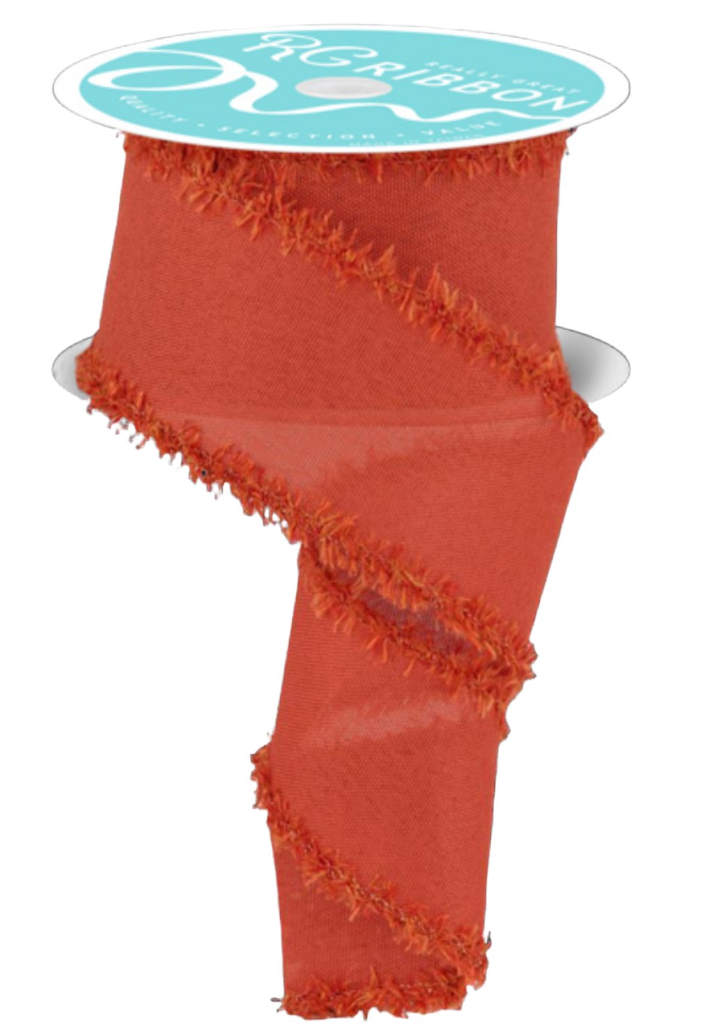 Rust solid with fluffy edge wired ribbon 2.5” - Greenery Market