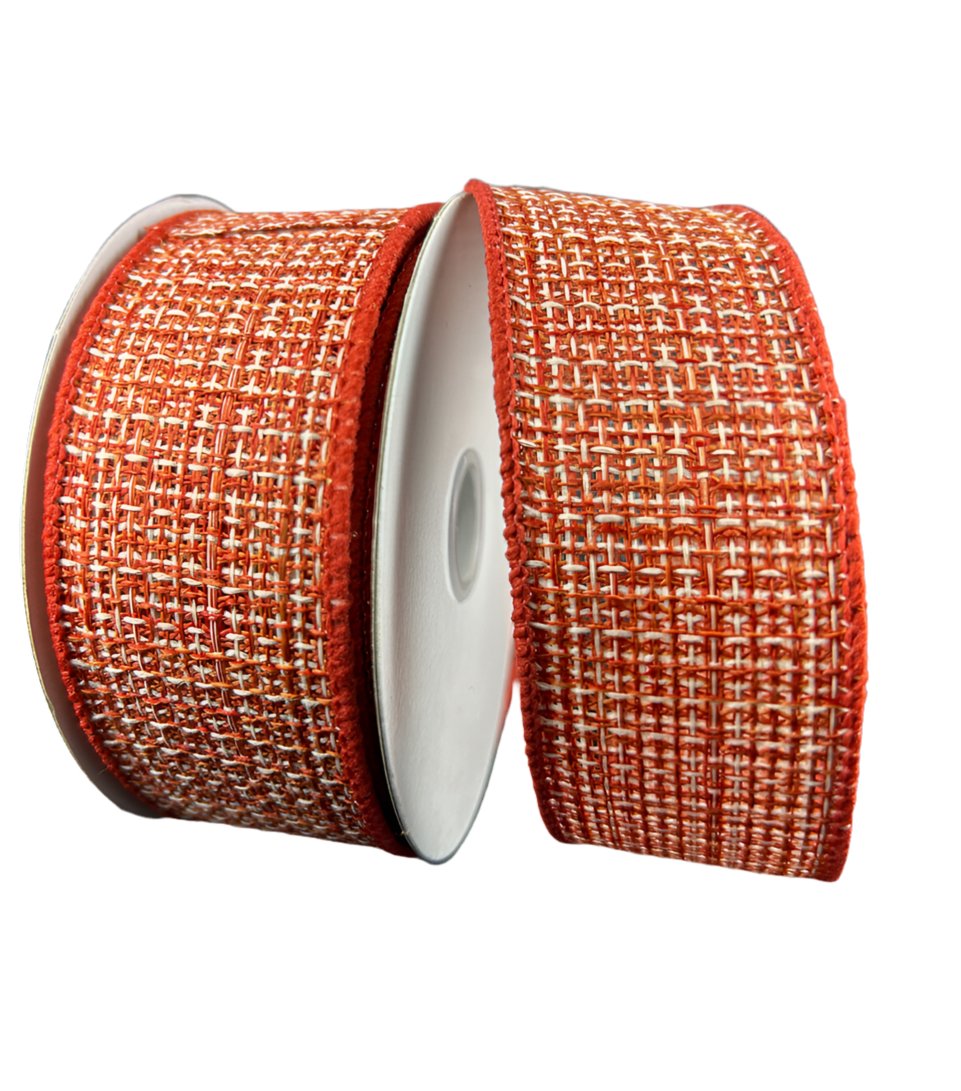 Rust tweed wired ribbon, 1.5" - Greenery MarketWired ribbon61417 - 09 - 47