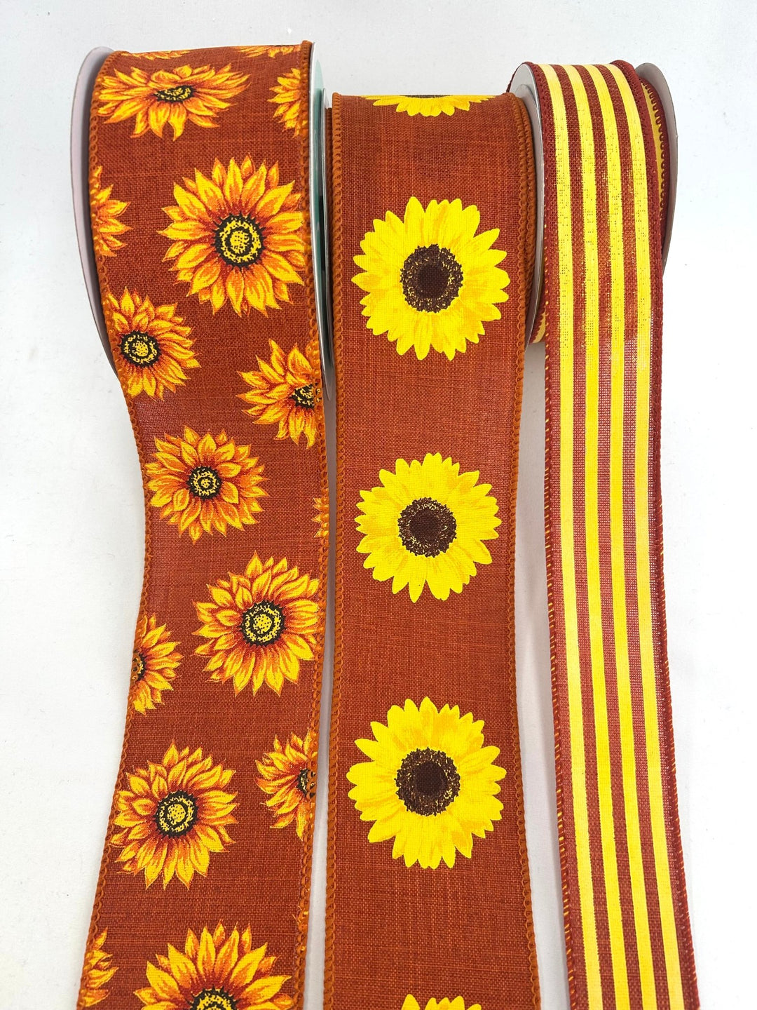 Rusty Sunflower Bow Bundle x 3 Ribbons - Greenery MarketRustSunX3