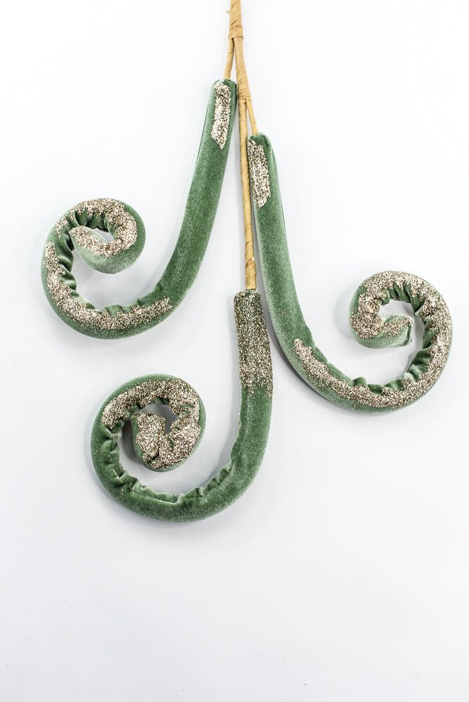 Sage Green Velvet Spiral Curly Spray - 28" - Greenery MarketSeasonal & Holiday Decorations86750SAGE