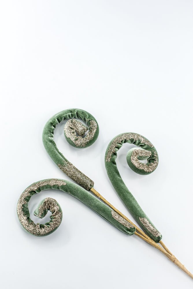 Sage Green Velvet Spiral Curly Spray - 28" - Greenery MarketSeasonal & Holiday Decorations86750SAGE