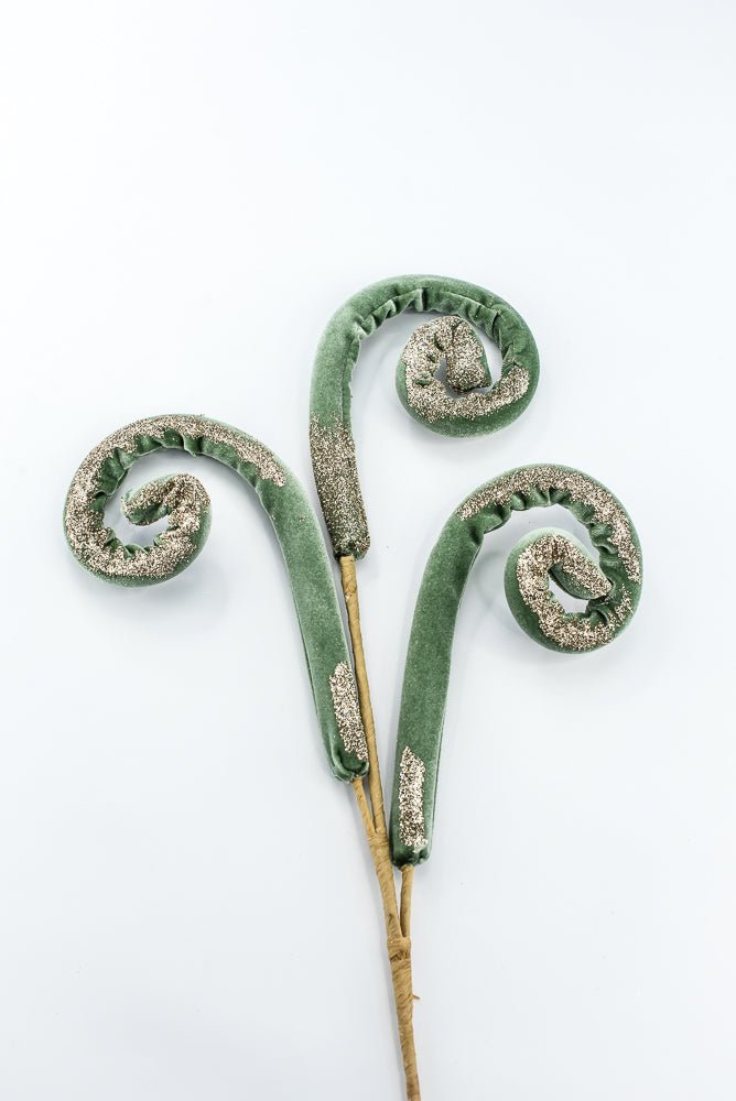 Sage Green Velvet Spiral Curly Spray - 28" - Greenery MarketSeasonal & Holiday Decorations86750SAGE