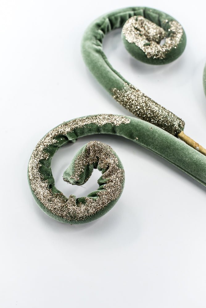 Sage Green Velvet Spiral Curly Spray - 28" - Greenery MarketSeasonal & Holiday Decorations86750SAGE