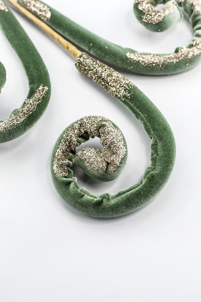 Sage Green Velvet Spiral Curly Spray - 28" - Greenery MarketSeasonal & Holiday Decorations86750SAGE