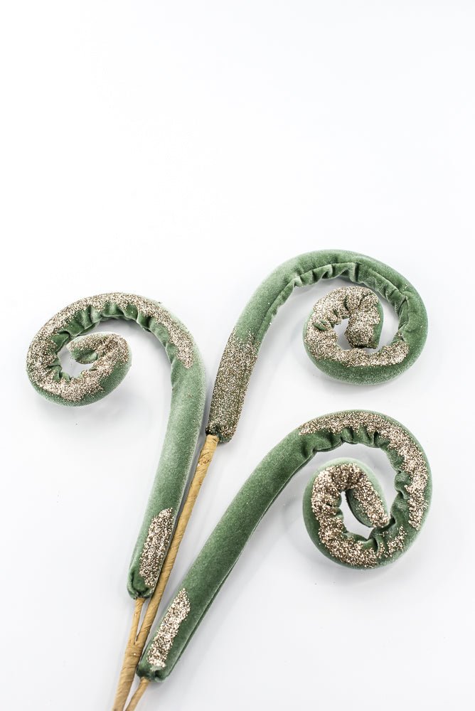 Sage Green Velvet Spiral Curly Spray - 28" - Greenery MarketSeasonal & Holiday Decorations86750SAGE