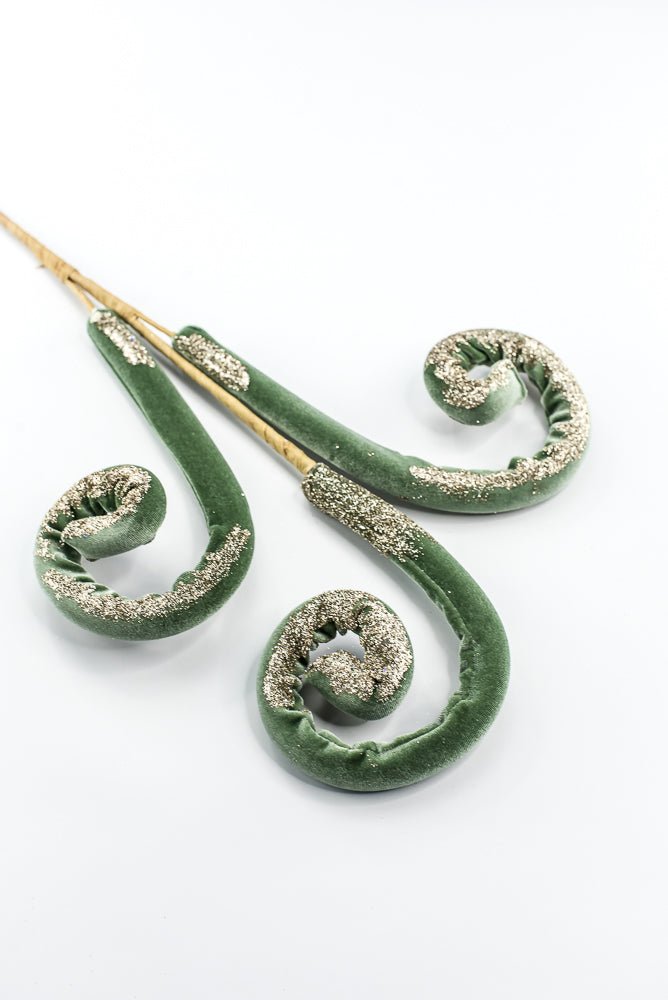 Sage Green Velvet Spiral Curly Spray - 28" - Greenery MarketSeasonal & Holiday Decorations86750SAGE