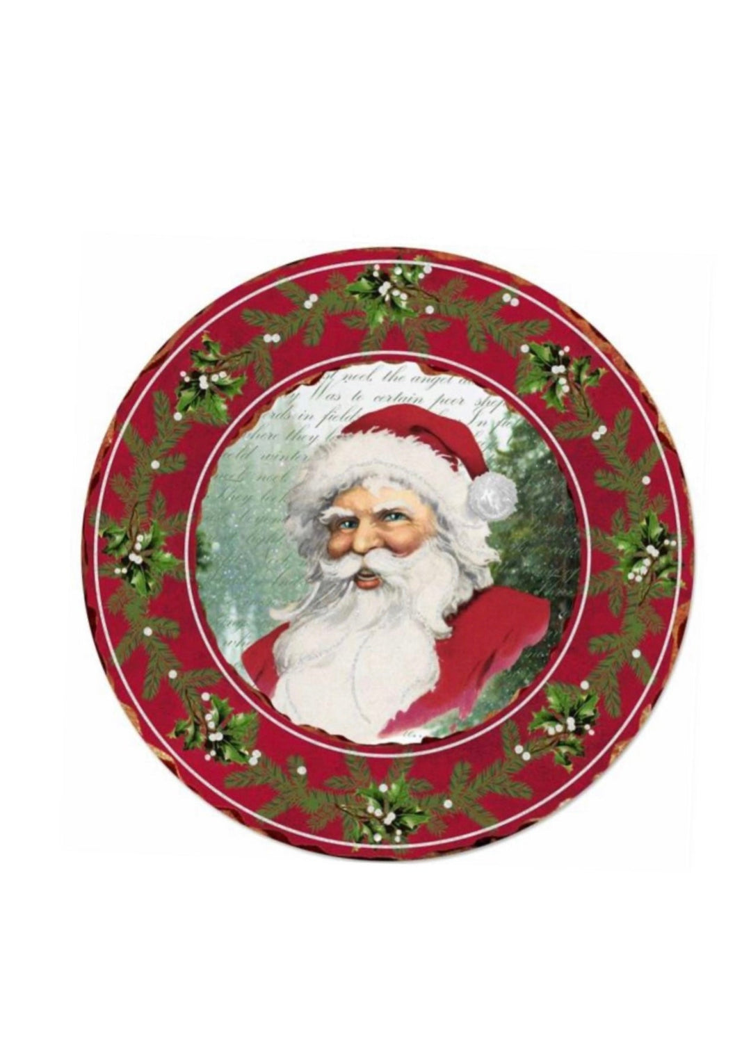 Santa claus round metal sign - Greenery MarketSeasonal & Holiday DecorationsMD0740