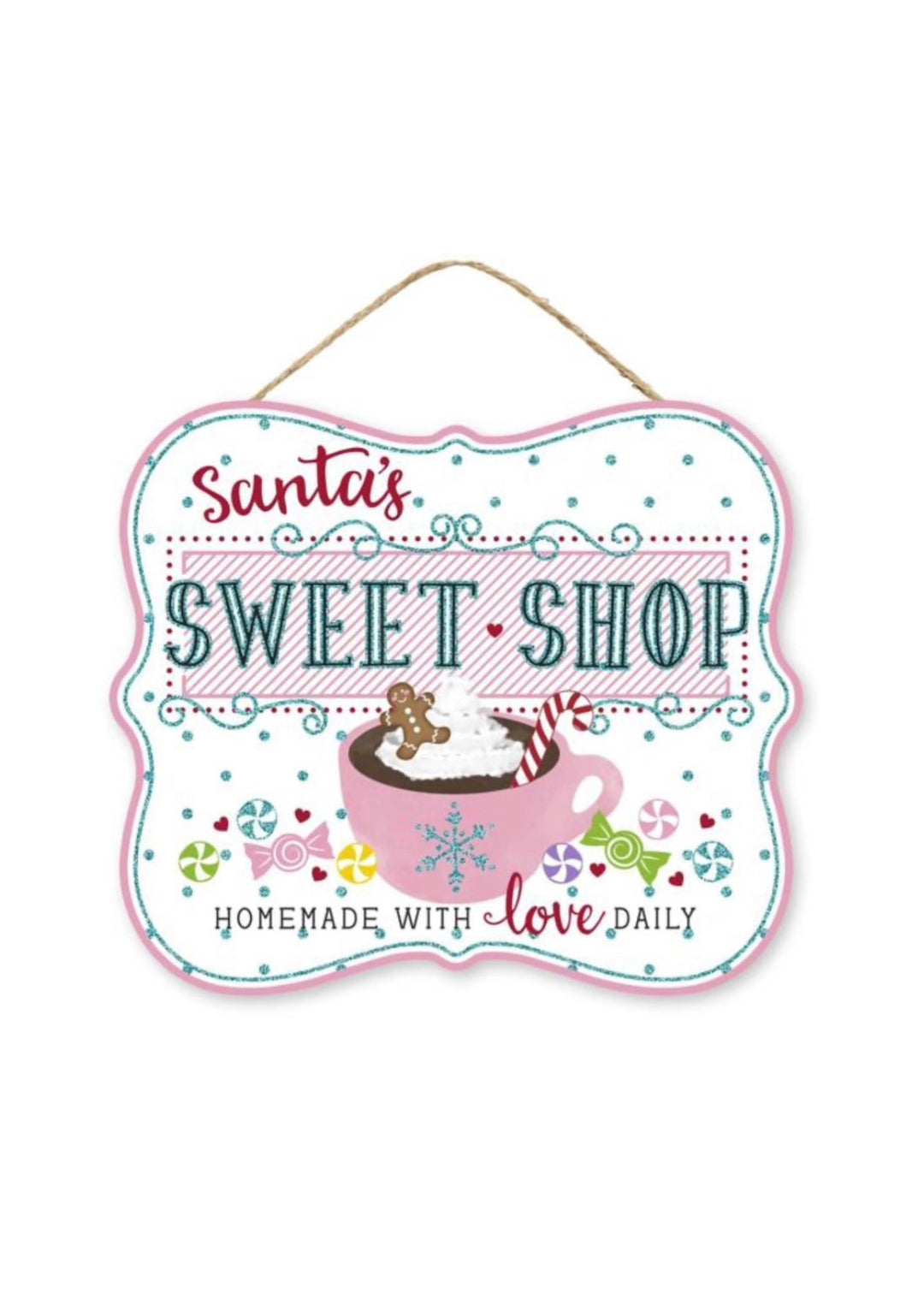 Santa’s sweet shop sign - Greenery Marketsigns for wreathsAP8855