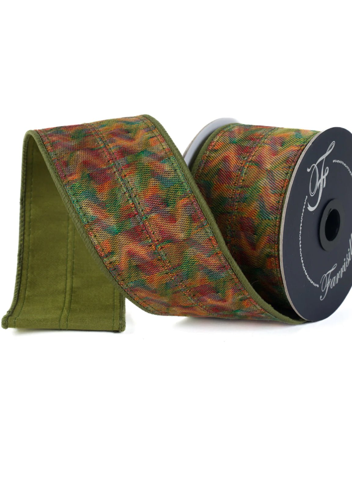 Sedona Spectrum 2.5” Farrisilk Wired ribbon - Greenery Market