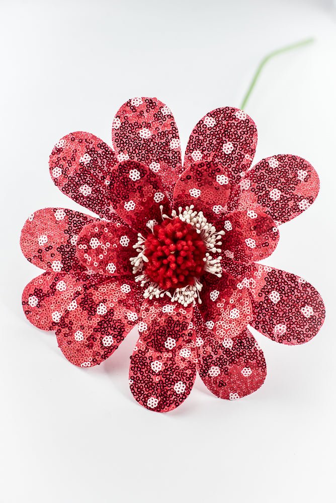 Sequin Polkadot Flower Stem - Greenery Market63609RD