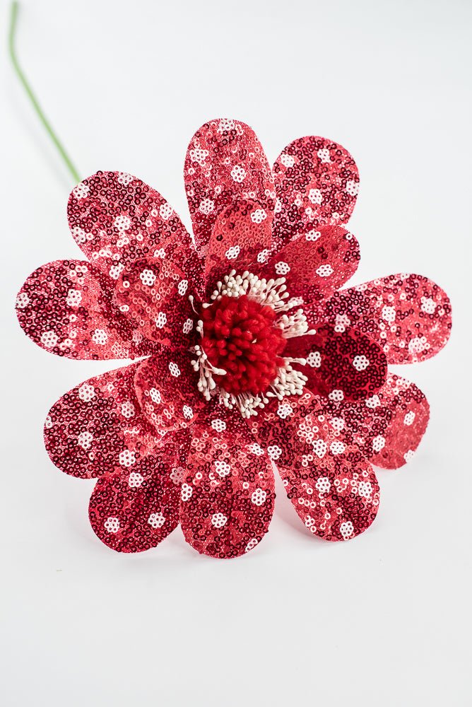 Sequin Polkadot Flower Stem - Greenery Market63609RD