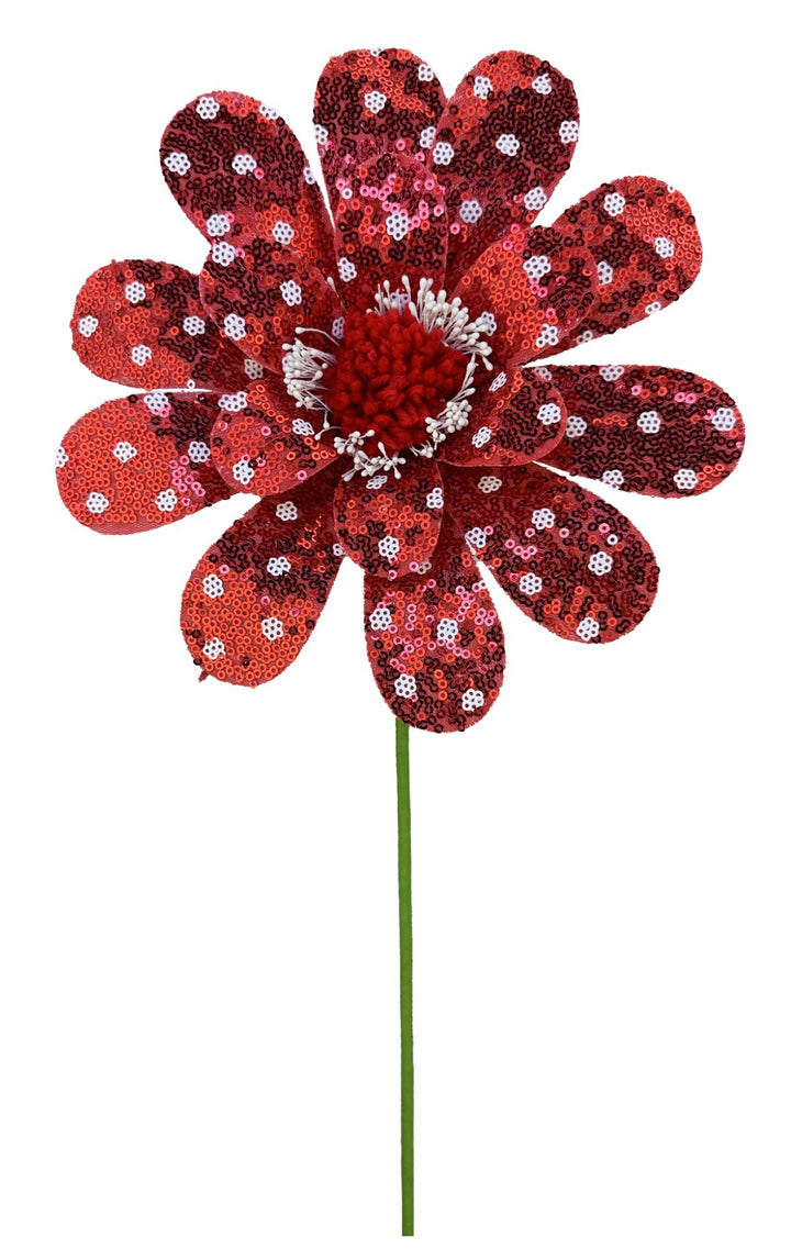 Sequin Polkadot Flower Stem - Greenery Market63609RD