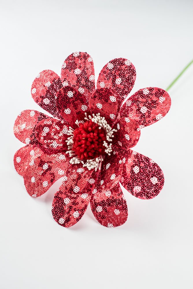 Sequin Polkadot Flower Stem - Greenery Market63609RD
