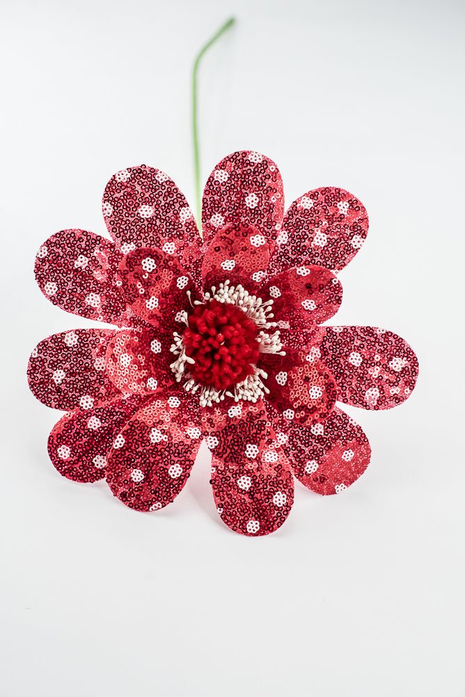 Sequin Polkadot Flower Stem - Greenery Market63609RD