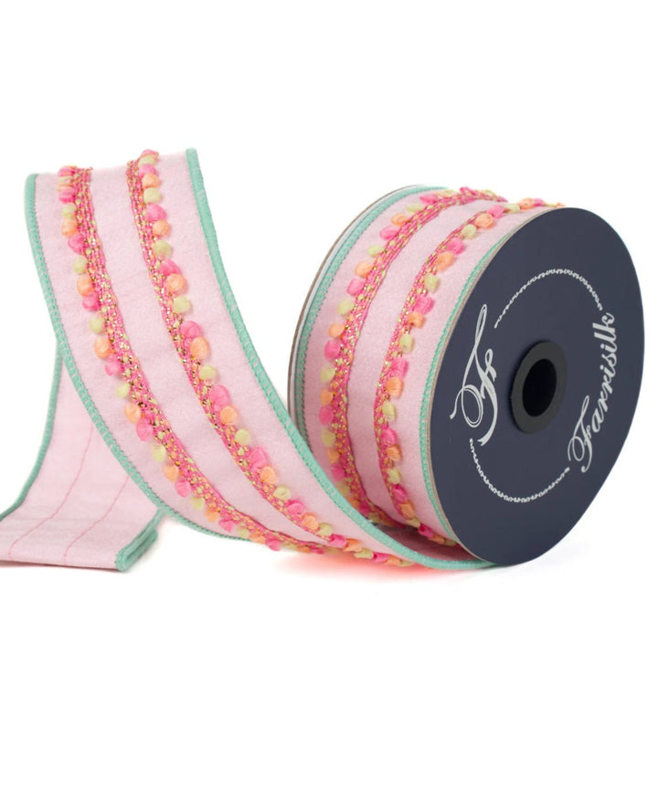 Sherbert Puffs 2” Farrisilk Wired Ribbon - Pink - Greenery MarketRibbons & TrimSR110 - 14