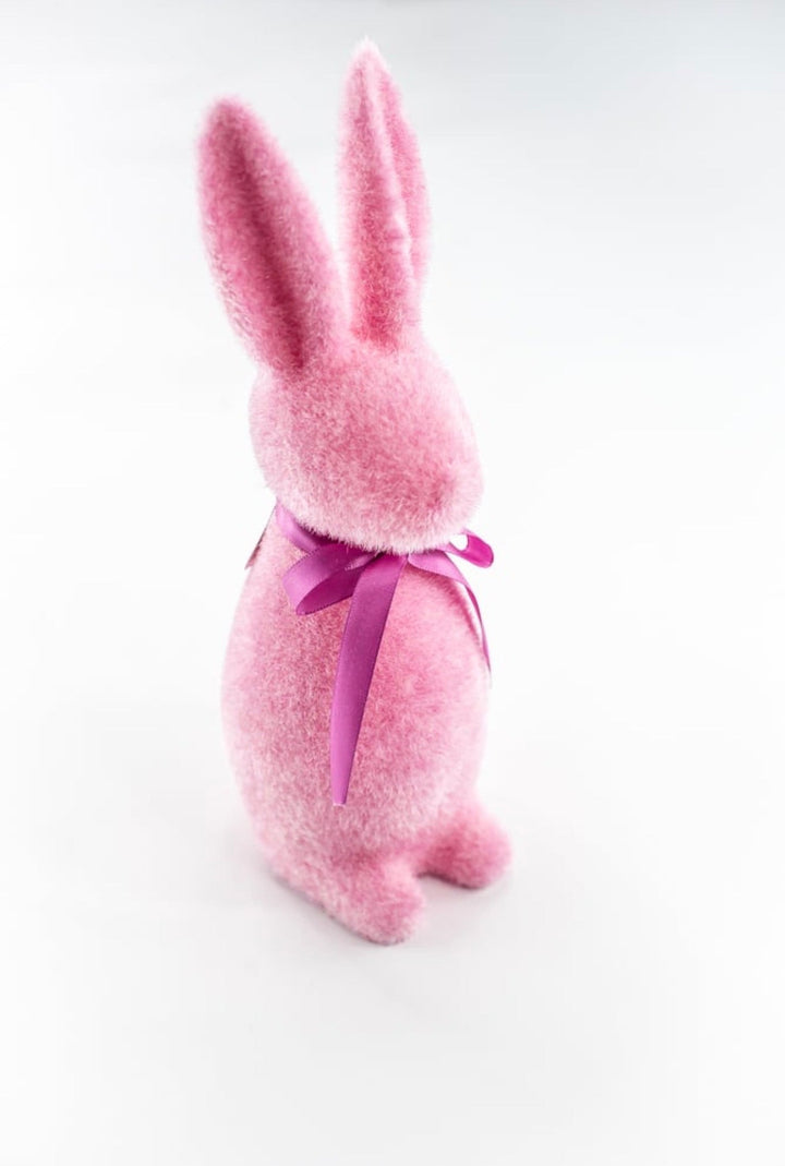 Sherbet Flocked Bunny - 11.5" Choose Color - Greenery Market4540711-PINK