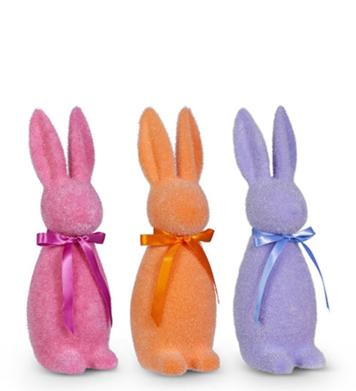 Sherbet Flocked Bunny - 11.5" Choose Color - Greenery Market4540711-PINK