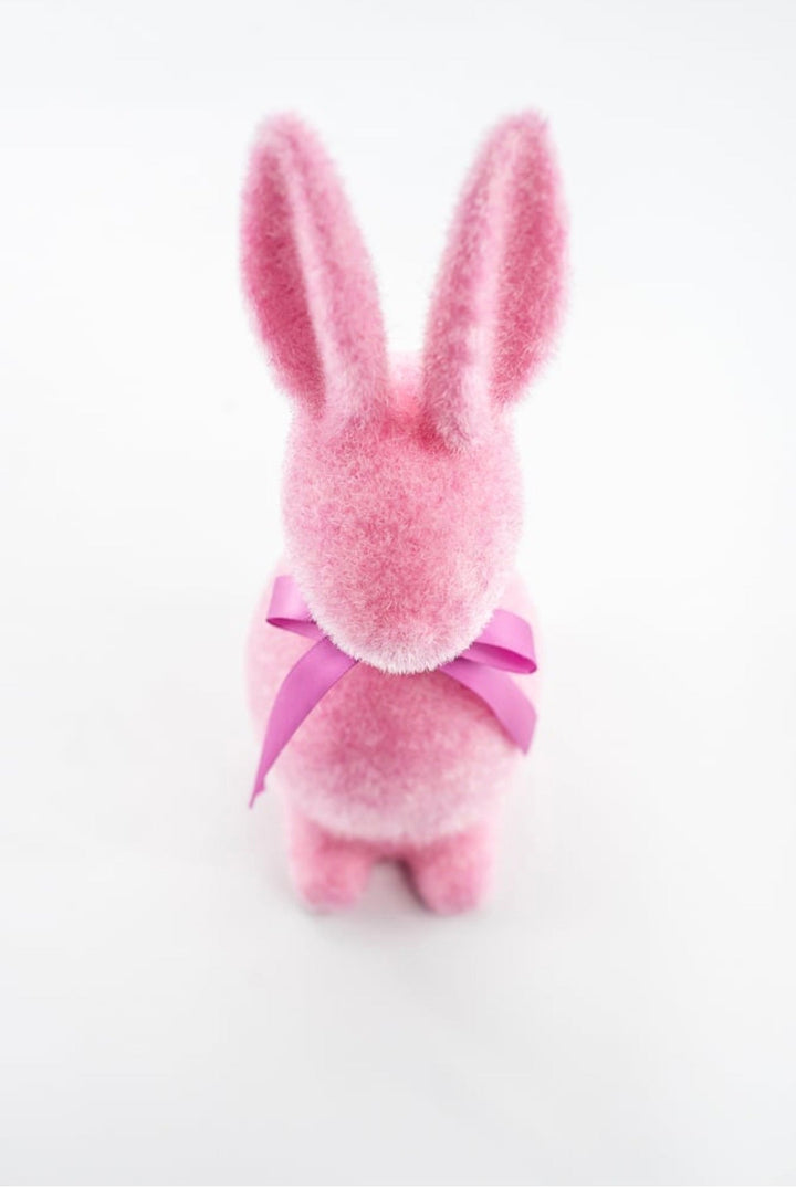 Sherbet Flocked Bunny - 11.5" Choose Color - Greenery Market4540711-PINK