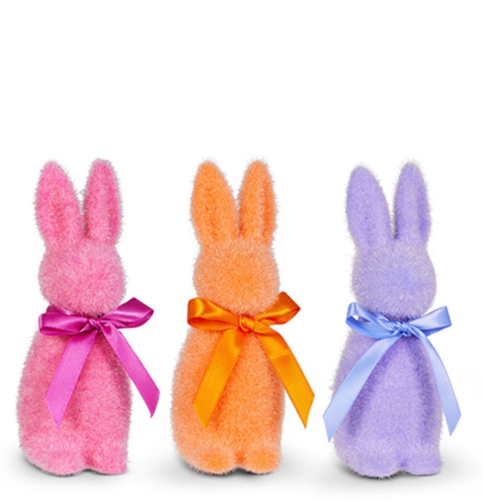 Sherbet Flocked Bunny - 6" SET of 3 - Greenery Market4540716