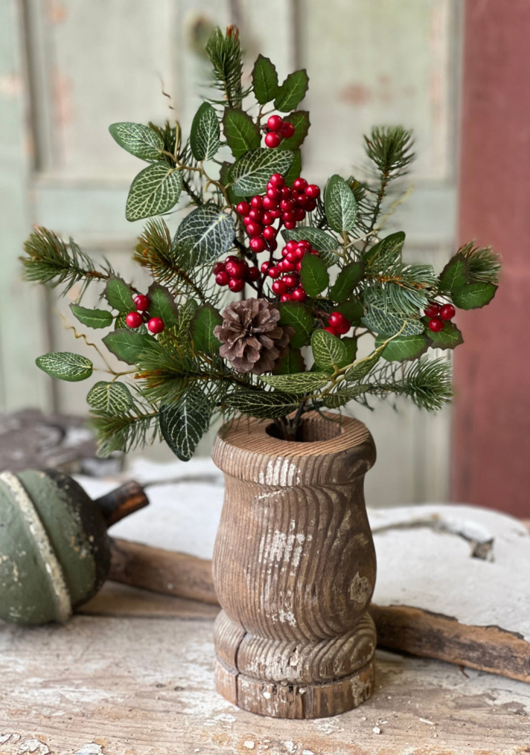 Shimmering holly and pine pick - Greenery MarketArtificial FloraXND2124