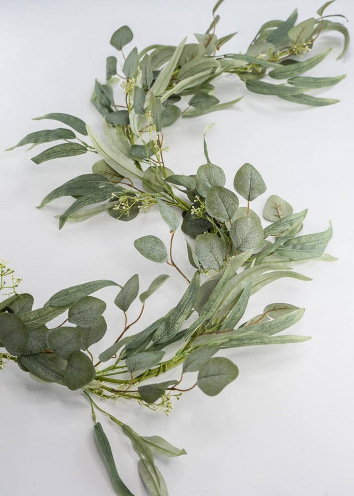 Silk willow Eucalyptus garland - Greenery Market62817