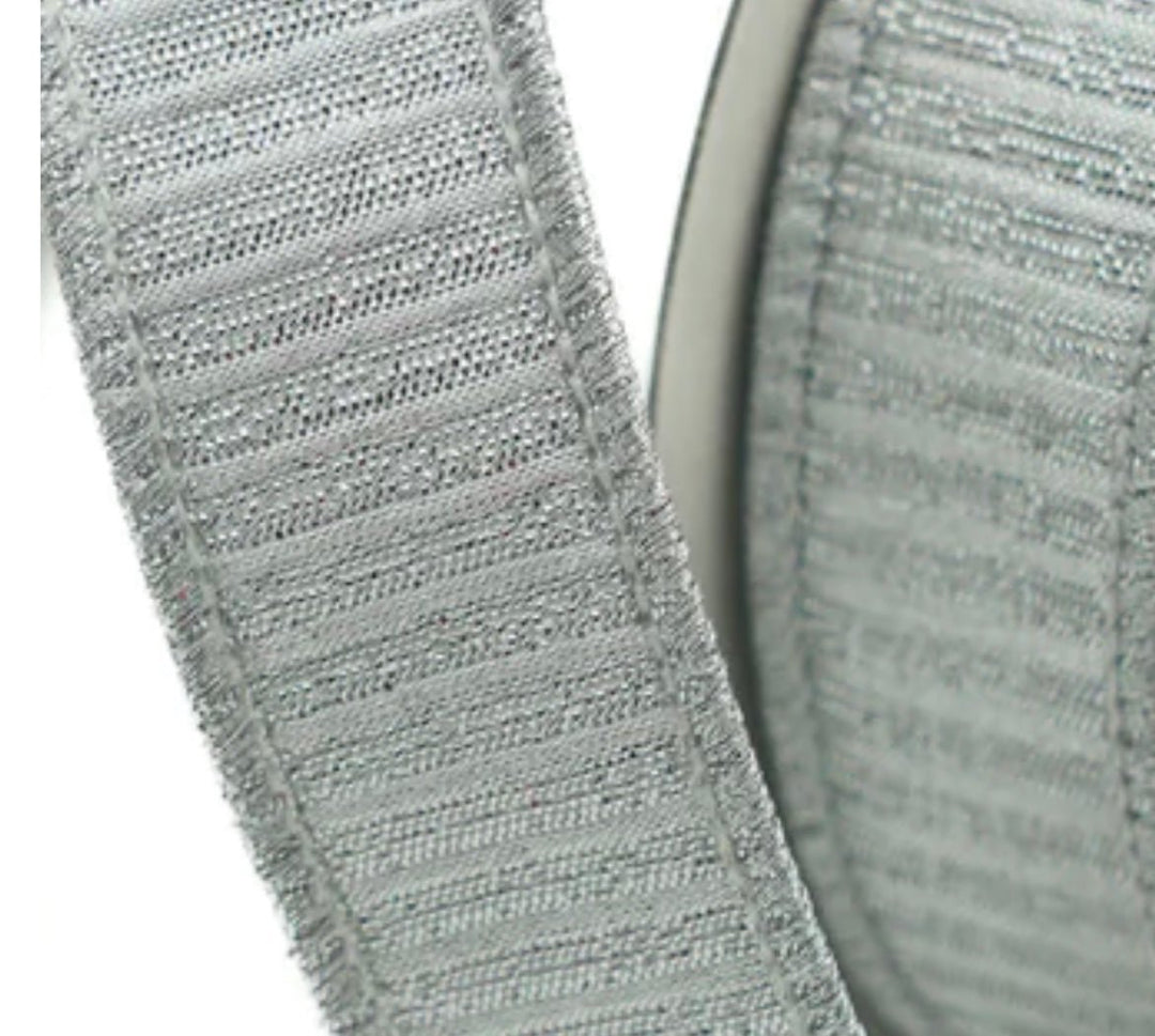 Silver 1” pleated metallic farrisilk wired ribbon - Greenery MarketRibbons & TrimRK437-53