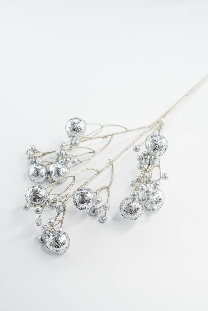 Silver Glitter Ball Spray - 23" - Greenery MarketXG1087SV