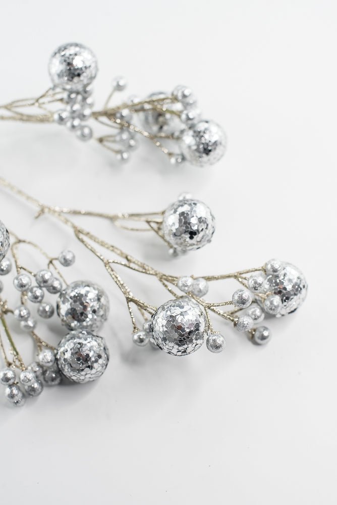 Silver Glitter Ball Spray - 23" - Greenery MarketXG1087SV