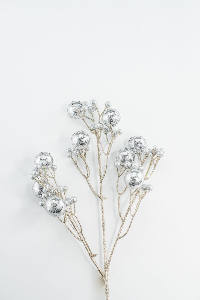 Silver Glitter Ball Spray - 23" - Greenery MarketXG1087SV