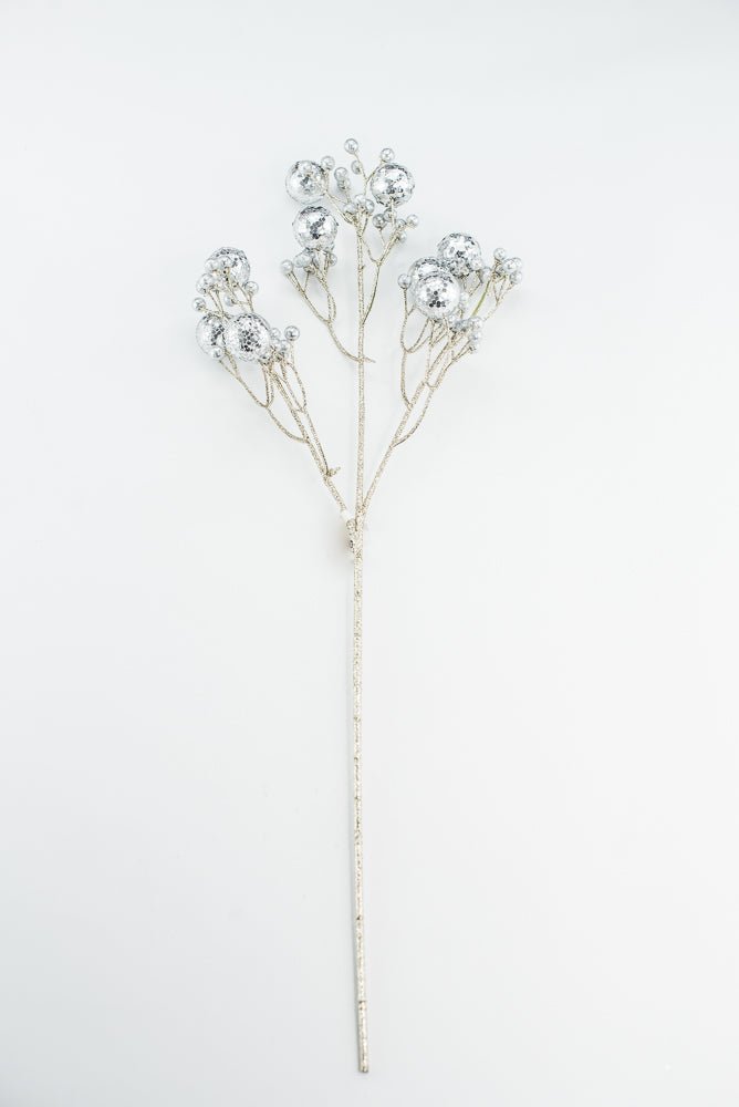 Silver Glitter Ball Spray - 23" - Greenery MarketXG1087SV