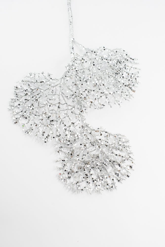 Silver Glitter Coral Spray - 22" - Greenery Market2825234SV