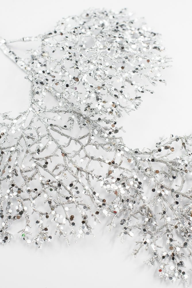 Silver Glitter Coral Spray - 22" - Greenery Market2825234SV