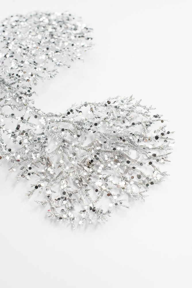 Silver Glitter Coral Spray - 22" - Greenery Market2825234SV