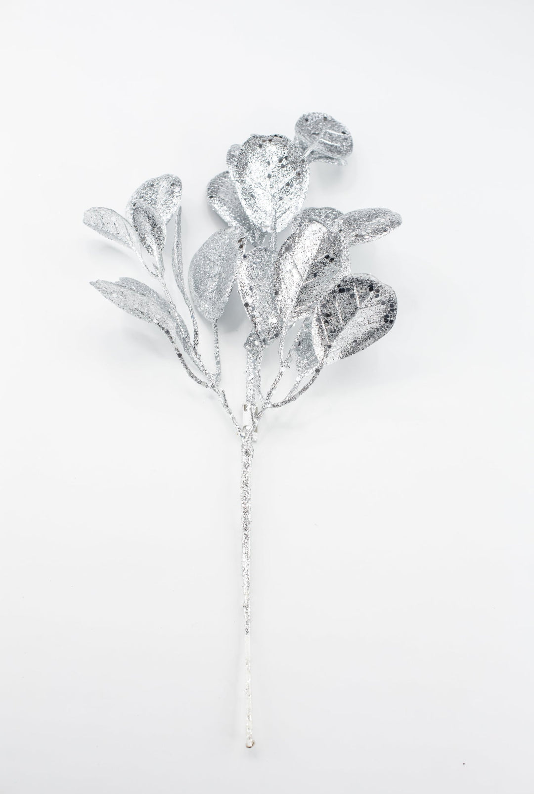 Silver Glitter Eucalyptus Leaf Spray - 17" - Greenery MarketXAQ443-SI